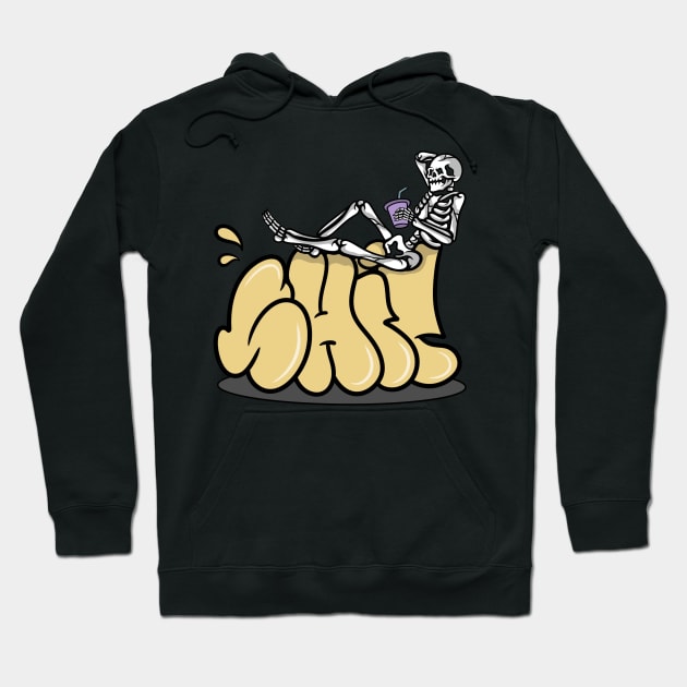 Chill Skull, Chill Skeleton, Chill Summer Hoodie by gggraphicdesignnn